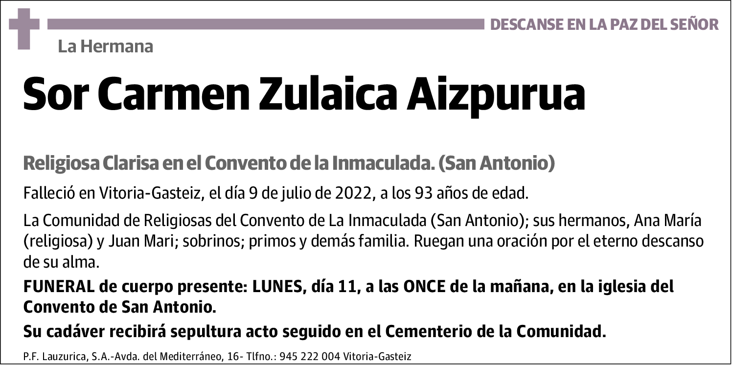 Carmen Zulaica Aizpurua