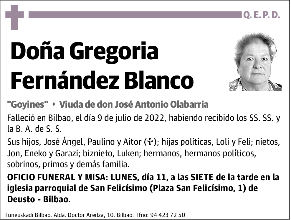 Gregoria Fernández Blanco