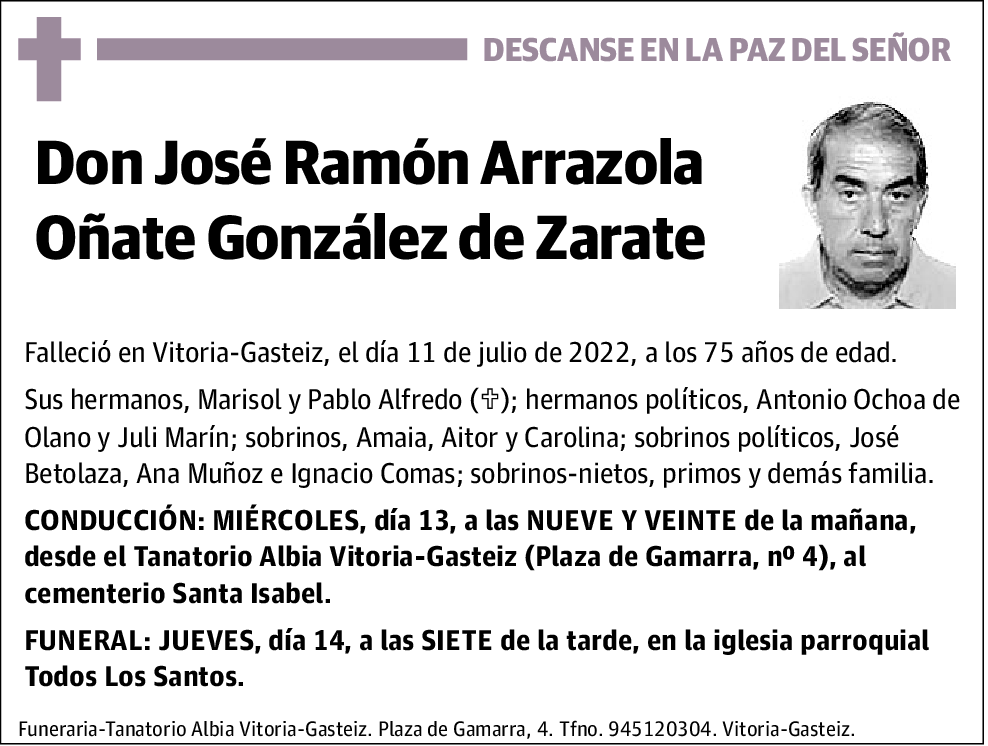 José Ramón Arrazola Oñate González de Zarate