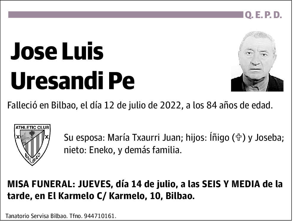 Jose Luis Uresandi Pe