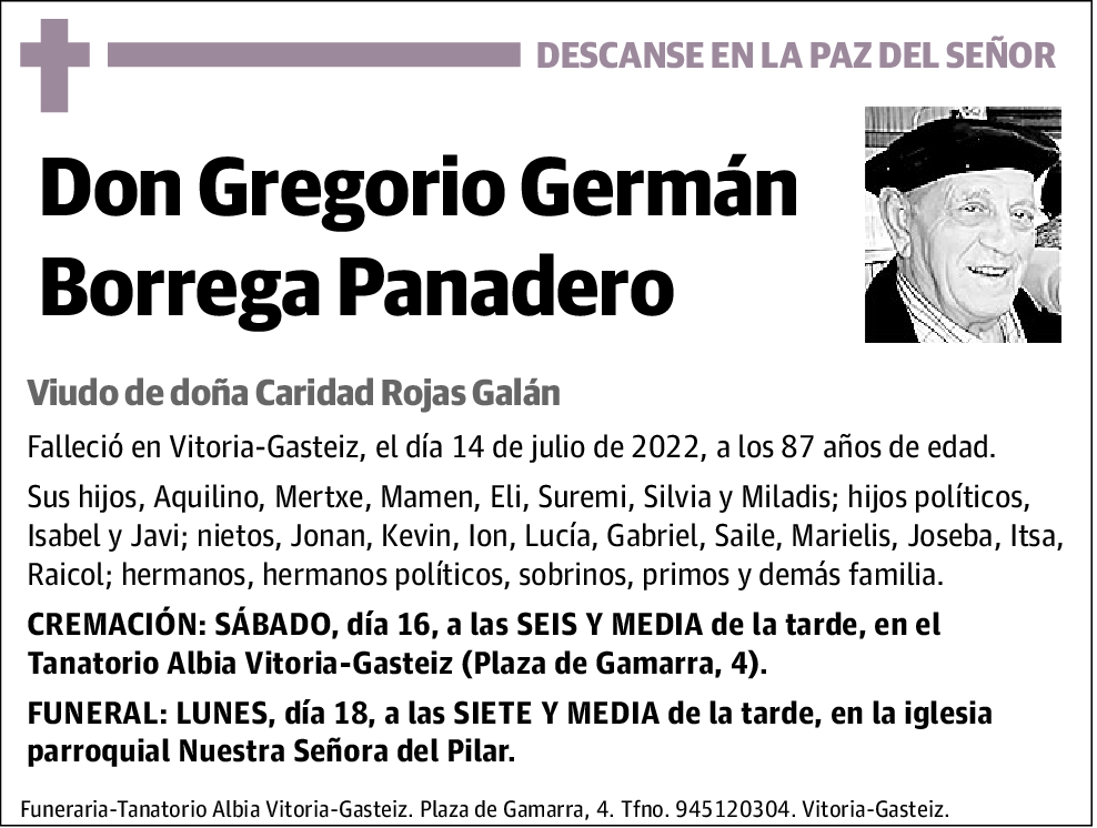 Gregorio Germán Borrega Panadero