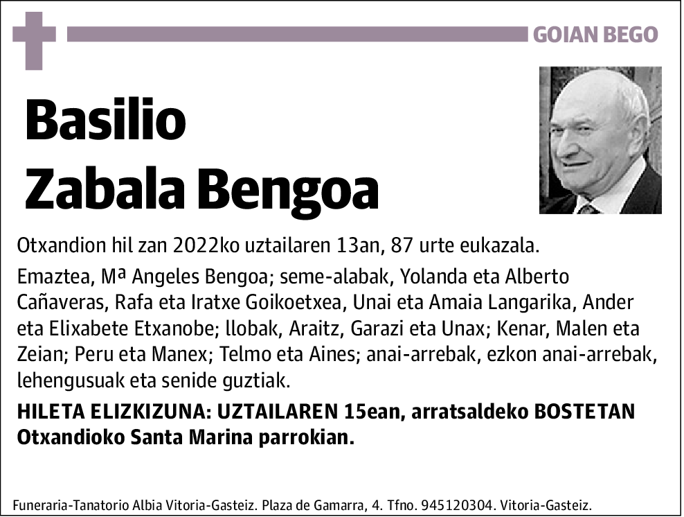 Basilio Zabala Bengoa