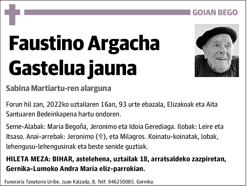 Faustino Argacha Gastelua