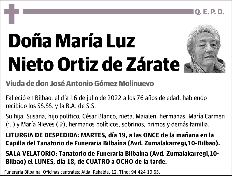 María Luz Nieto Ortiz de Zárate