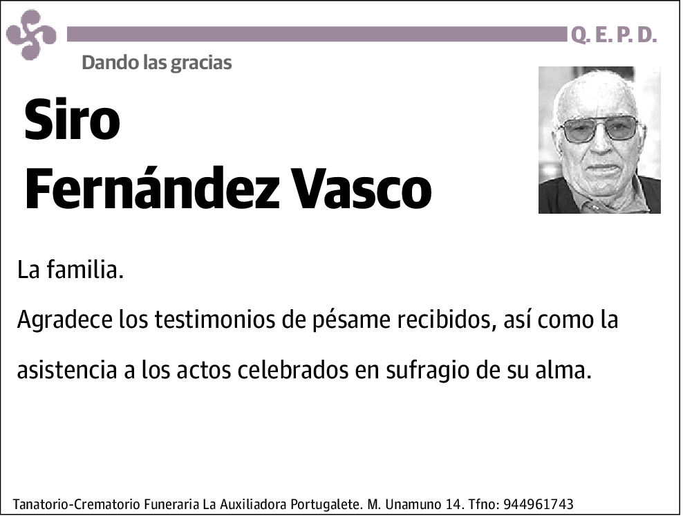 Siro Vidal Fernández Vasco