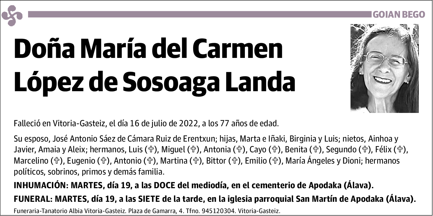 María del Carmen López de Sosoaga Landa