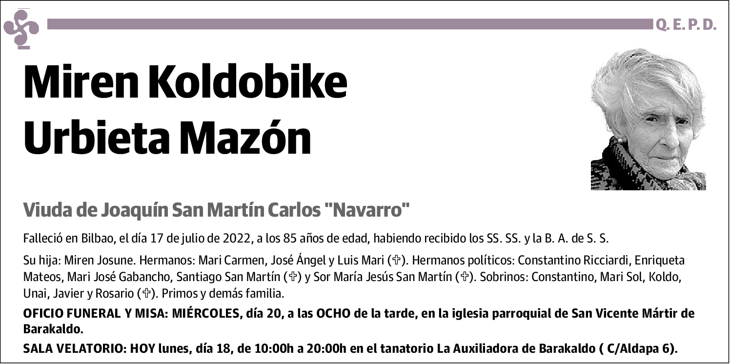 Miren Koldobike Urbieta Mazon