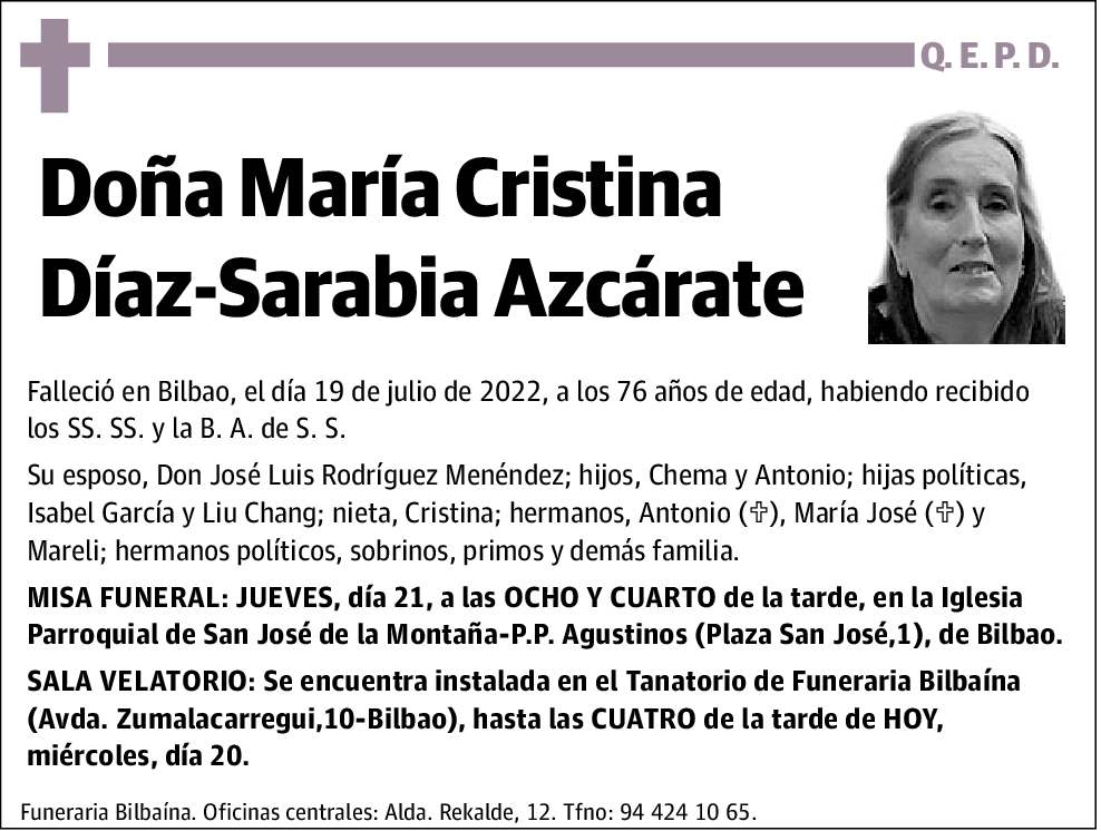 María Cristina Díaz-Sarabia Azcárate