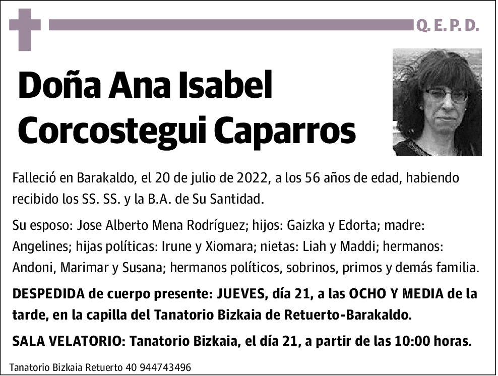 Ana Isabel Corcostegi Caparros