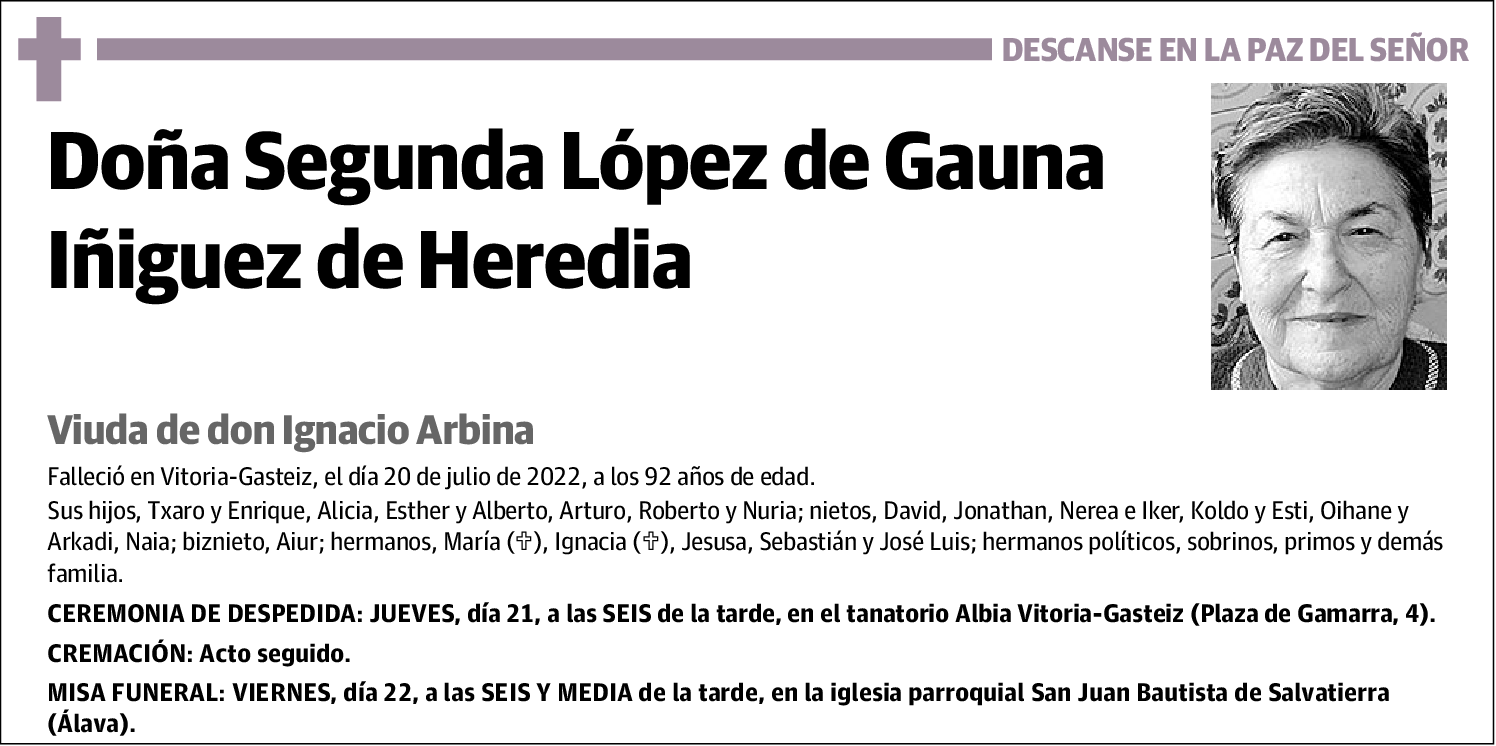 Segunda López de Gauna Iñiguez de Heredia