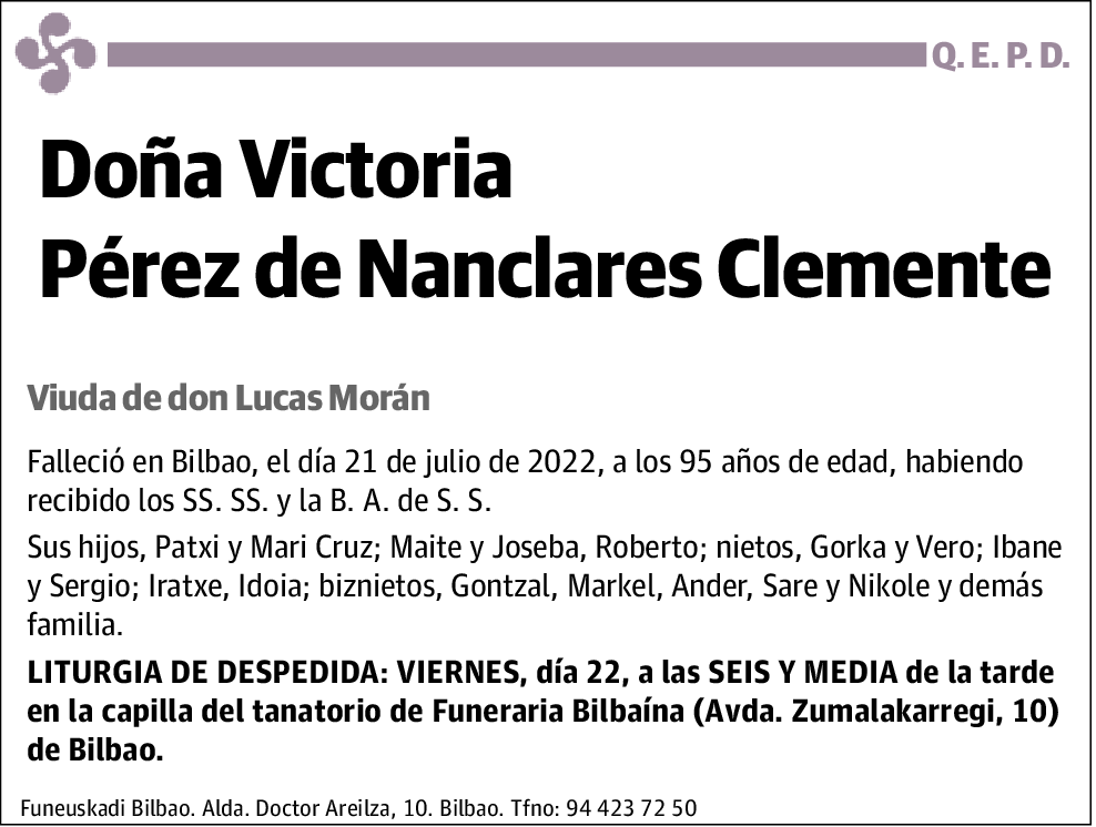 Victoria Pérez de Nanclares Clemente