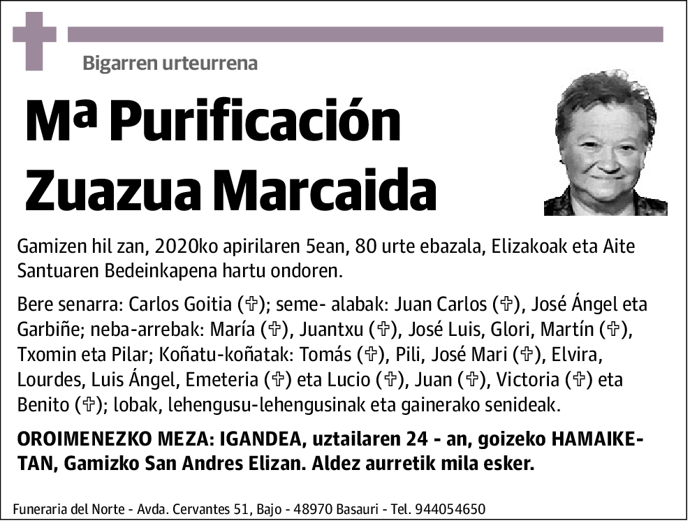 Mª Purificación Zuazua Marcaida