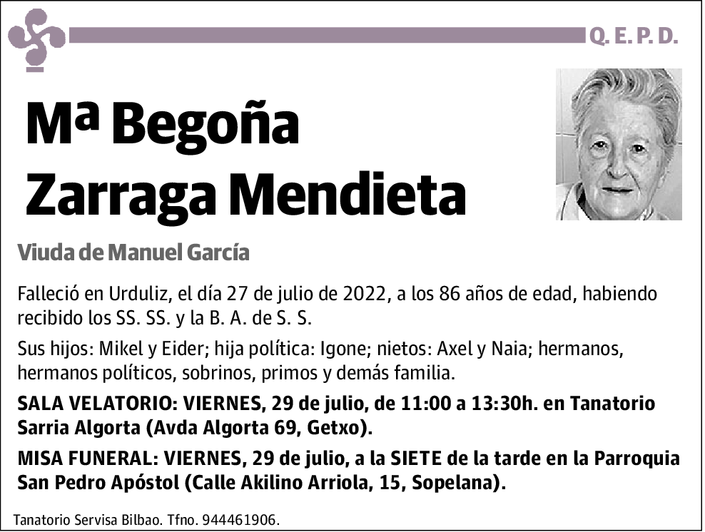 MarÍa Begoña Zarraga Mendieta