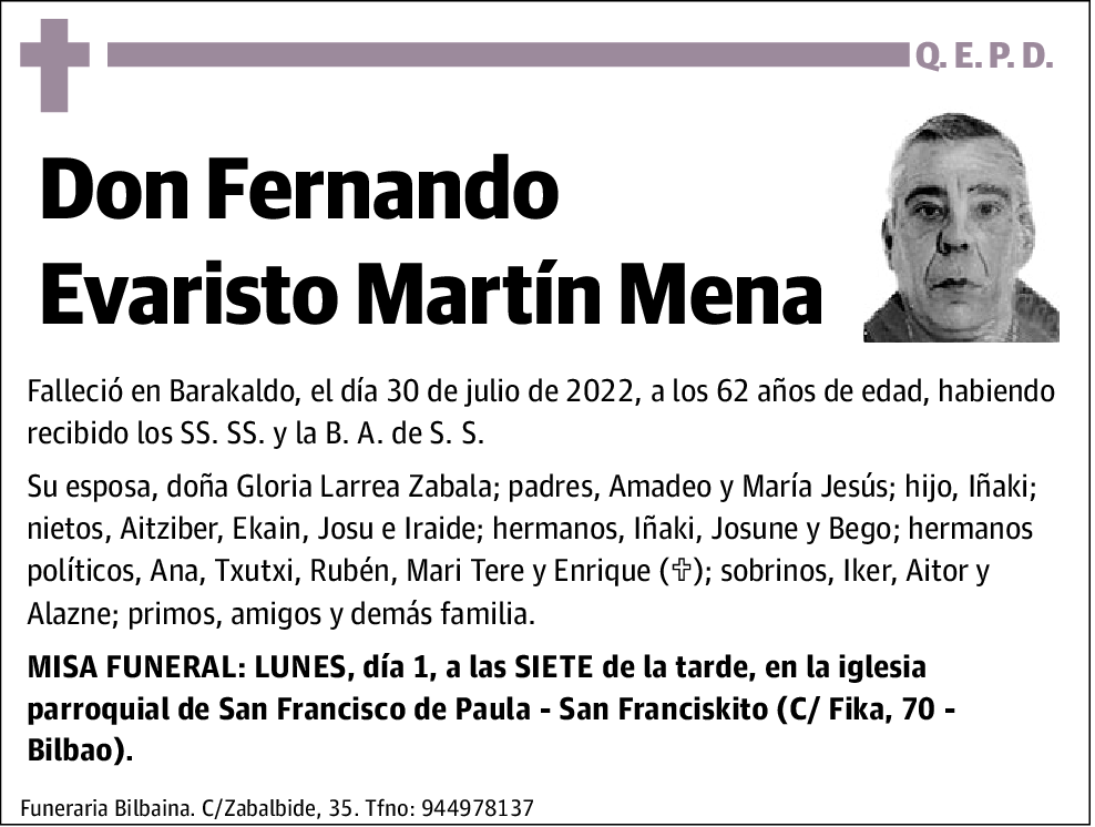 Fernando Evaristo Martín Mena