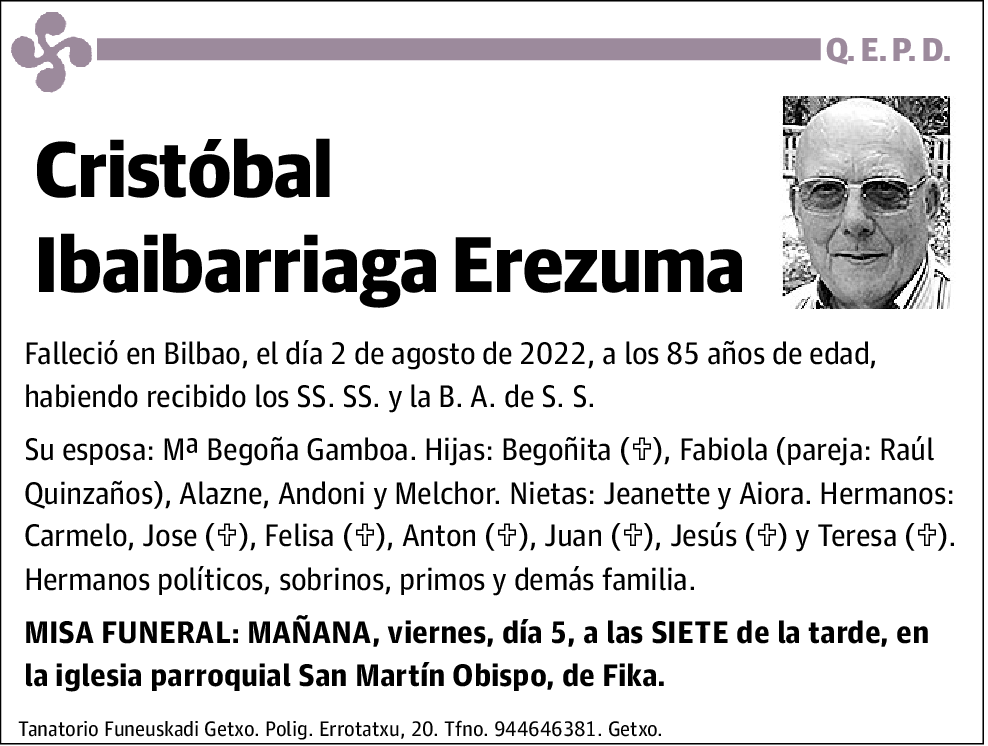 Cristobal Ibaibarriaga Erezuma