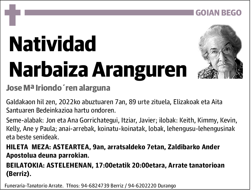 Natividad Narbaiza Aranguren