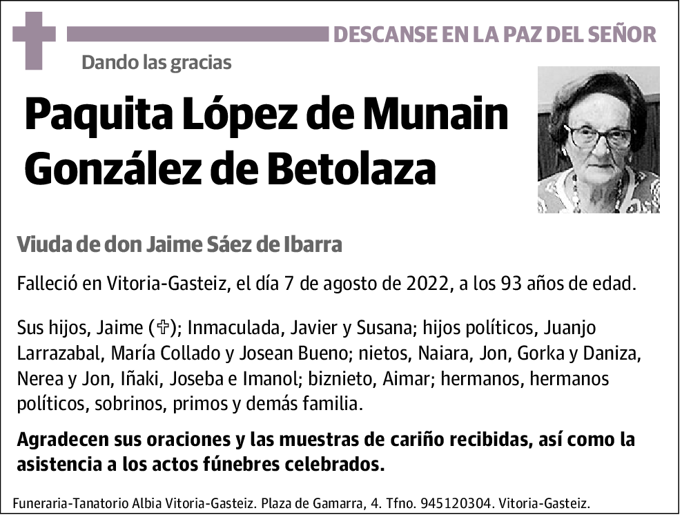 Paquita López de Munain González de Betolaza