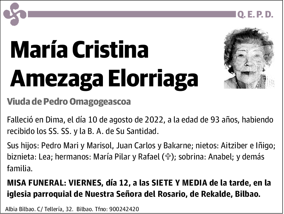 María Cristina Amezaga Elorriaga