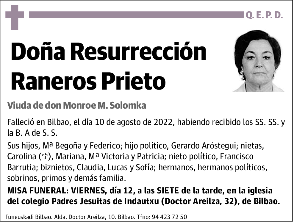 Resurreción Raneros Prieto