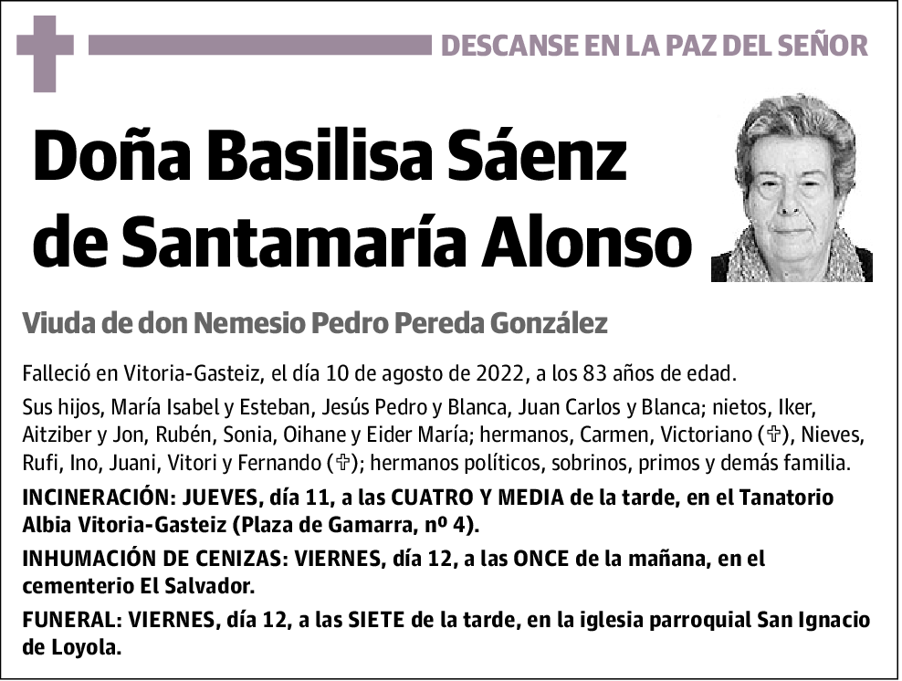 Basilisa Sáenz de Santamaría Alonso