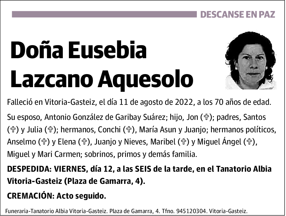 Eusebia Lazcano Aquesolo