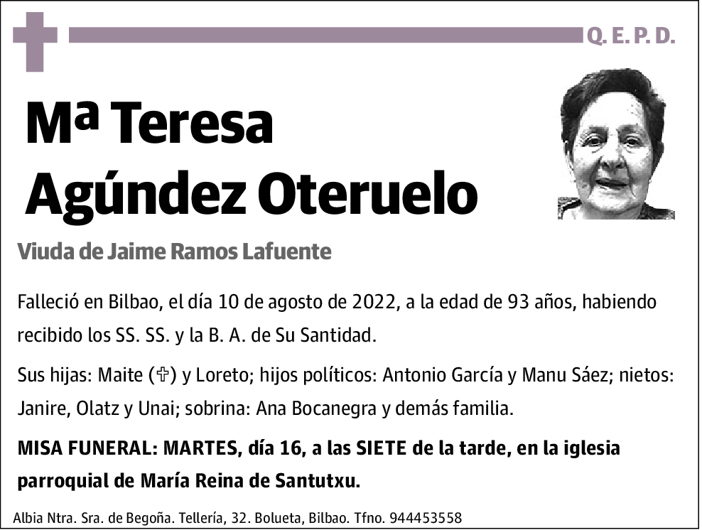 Mª Teresa Agúndez Oteruelo