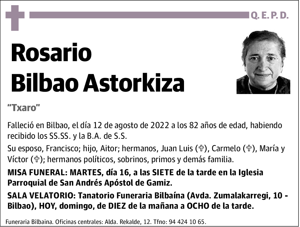 Rosario Bilbao Astorquiza