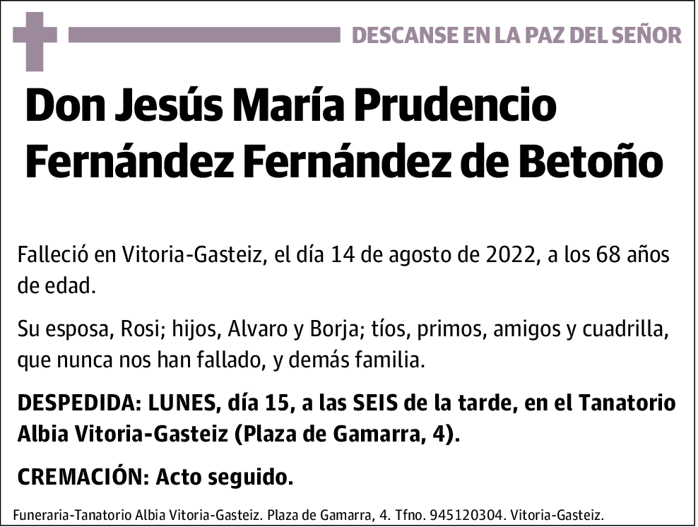 Jesús María Prudencio Fernández Fernández de Betoño