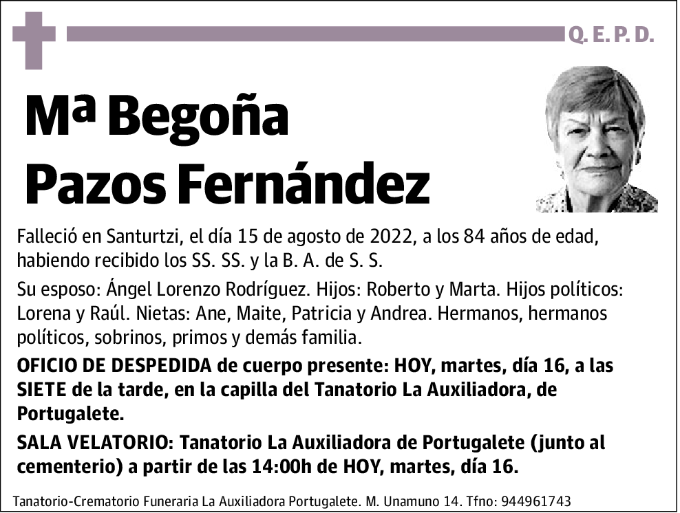 Mª Begoña Pazos Fernández