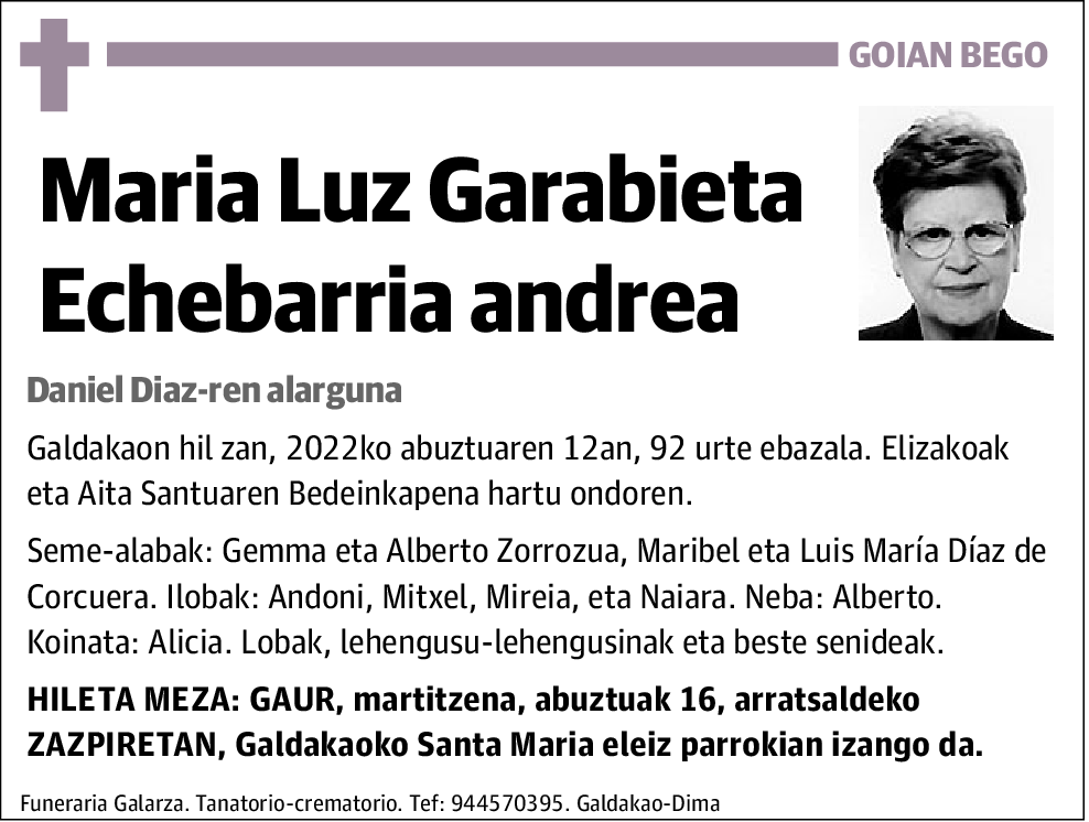 Maria Luz Garabieta Echebarria