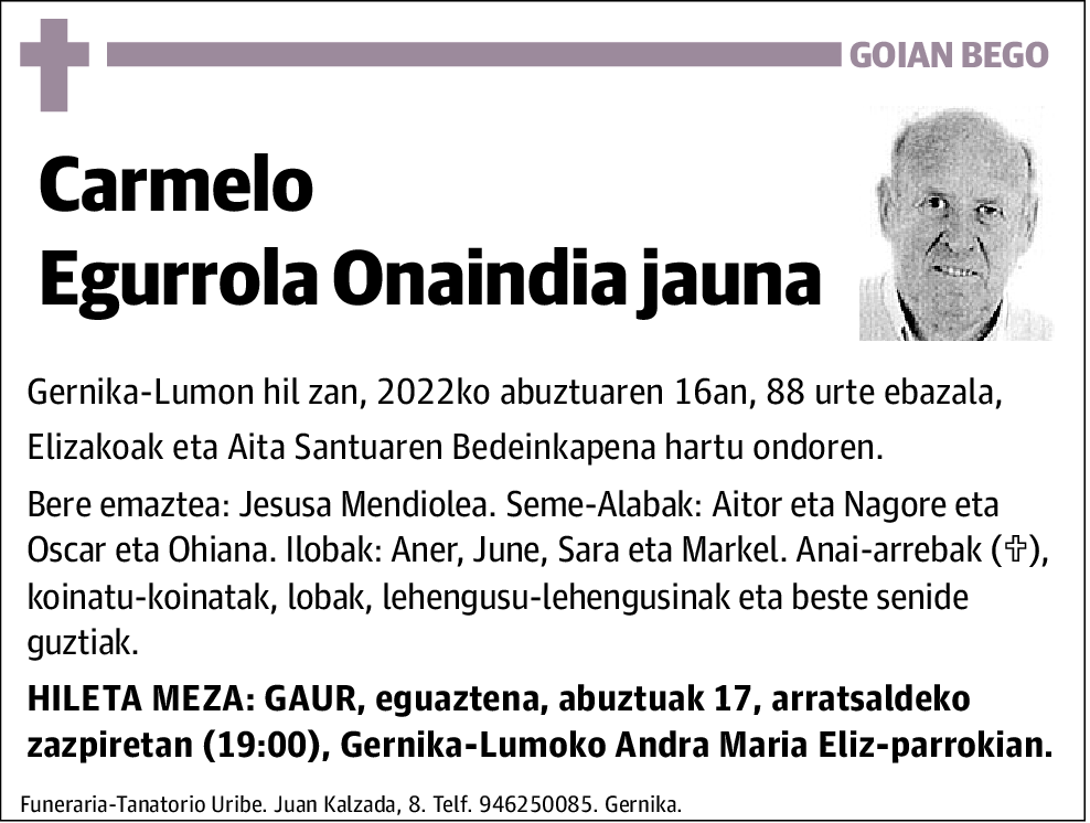 Carmelo Egurrola Onaindia