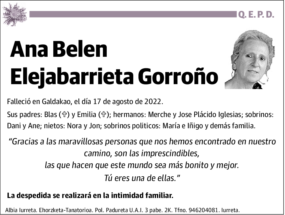 Ana Belen Elejabarrieta Gorroño