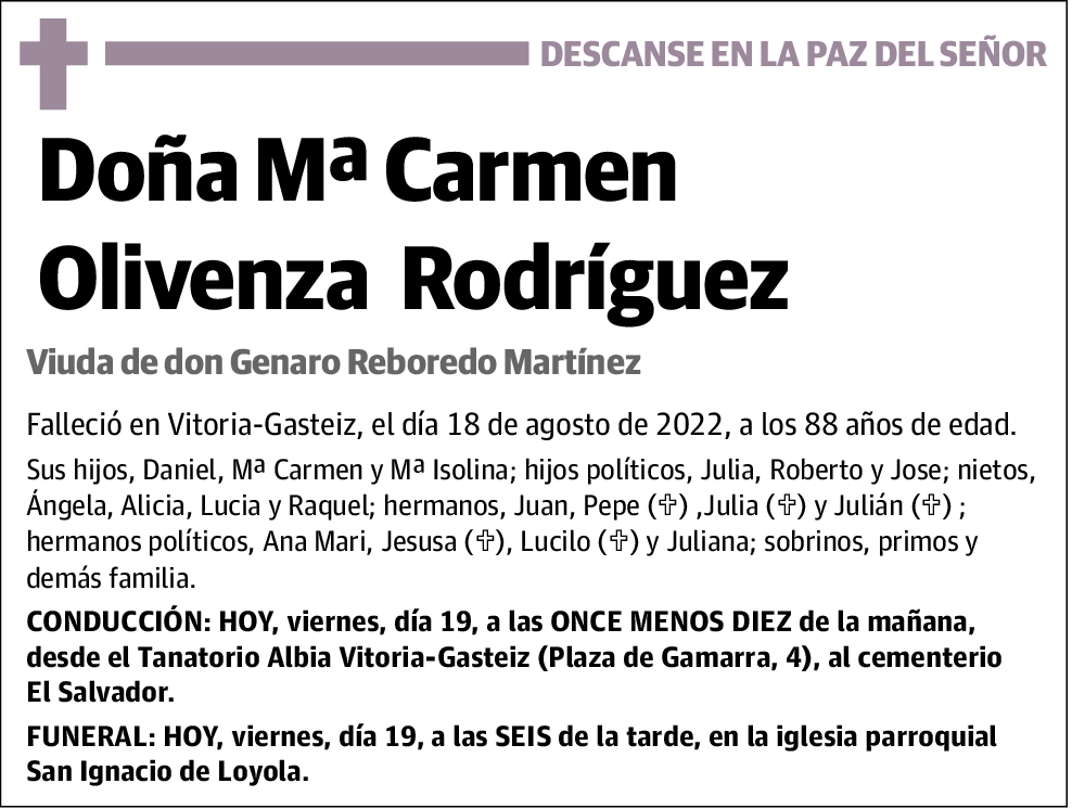 Mª Carmen Olivenza Rodríguez