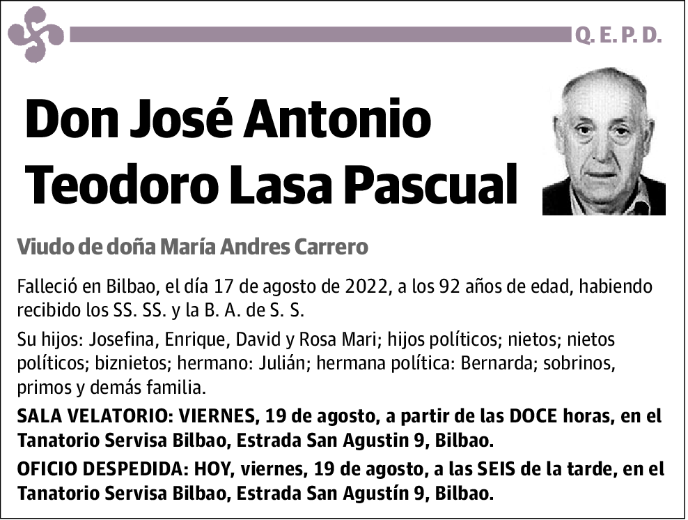 José Antonio Teodoro Lasa Pascual