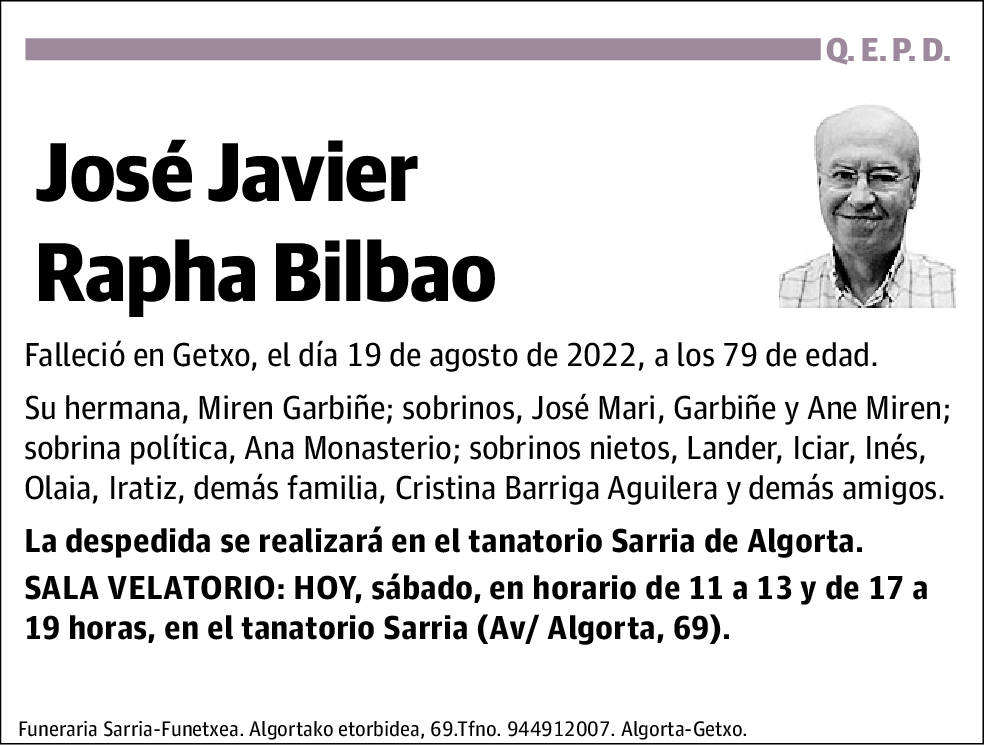 José Javier Rapha Bilbao