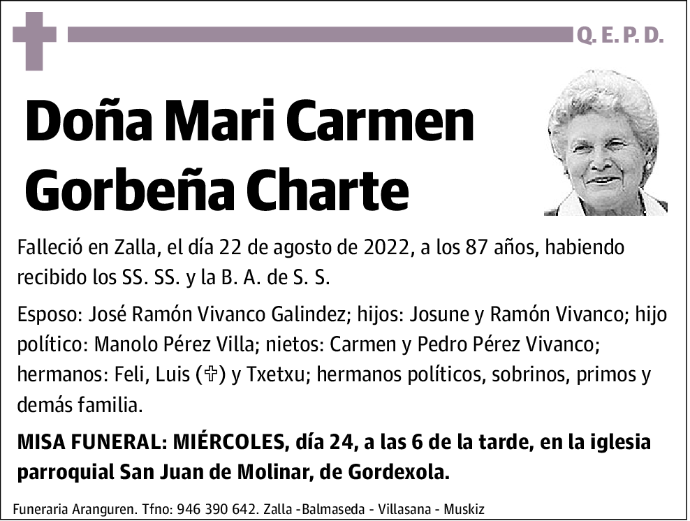 Mari Carmen Gorbeña Charte