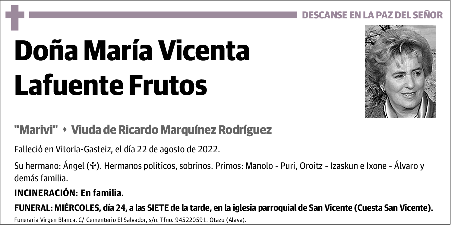 María Vicenta Lafuente Frutos