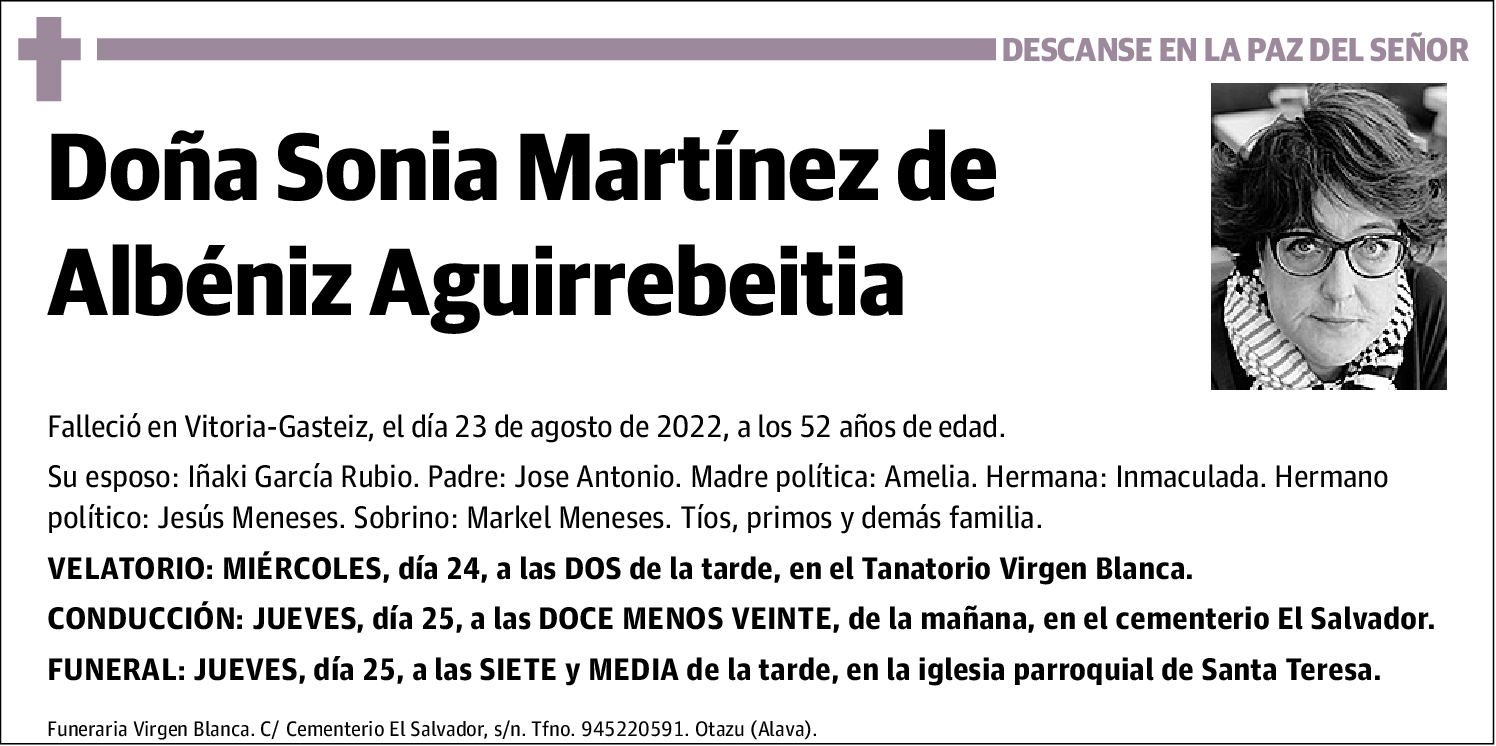 Sonia Martínez de Albeniz Aguirrebeitia