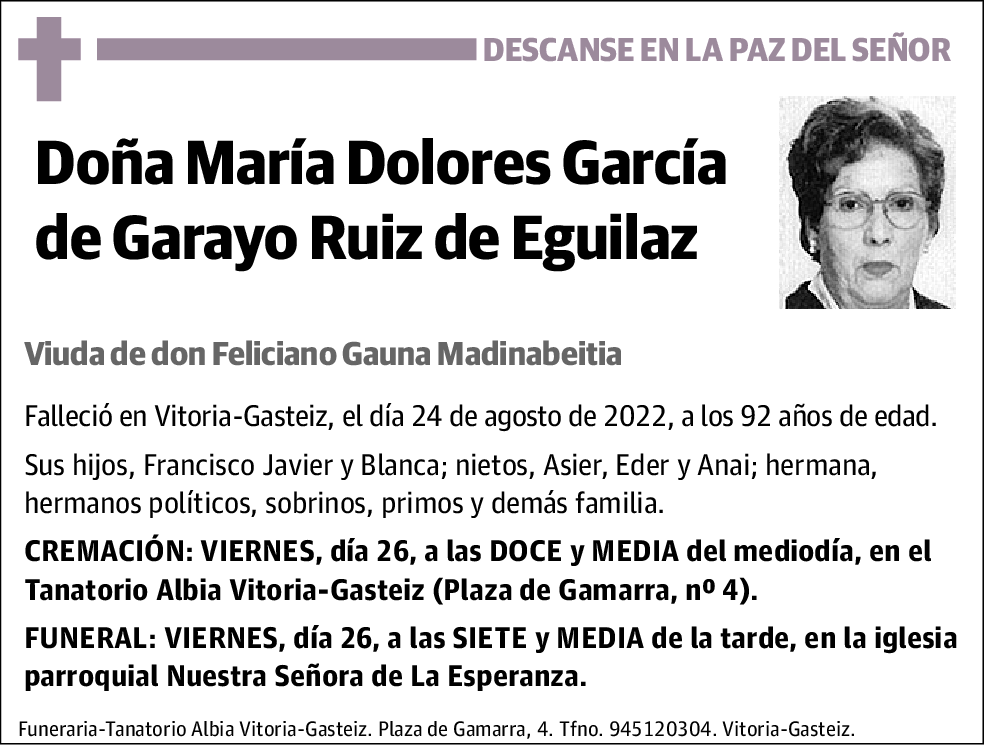 María Dolores García de Garayo Ruiz de Eguilaz