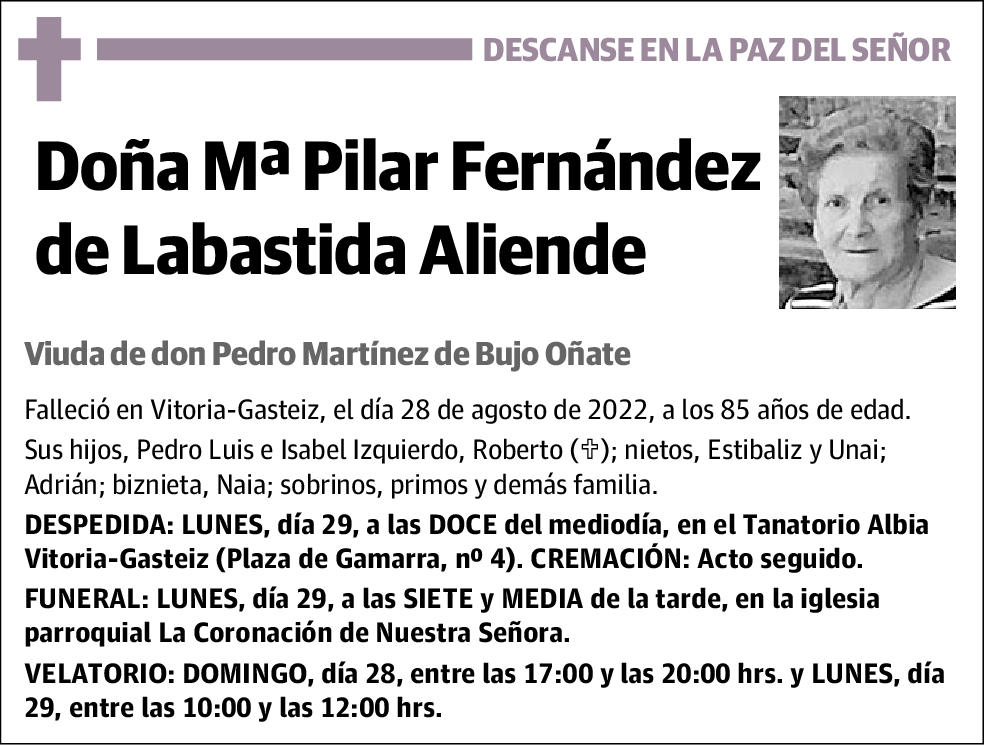 Maria Pilar Fernández de la Bastida Aliende