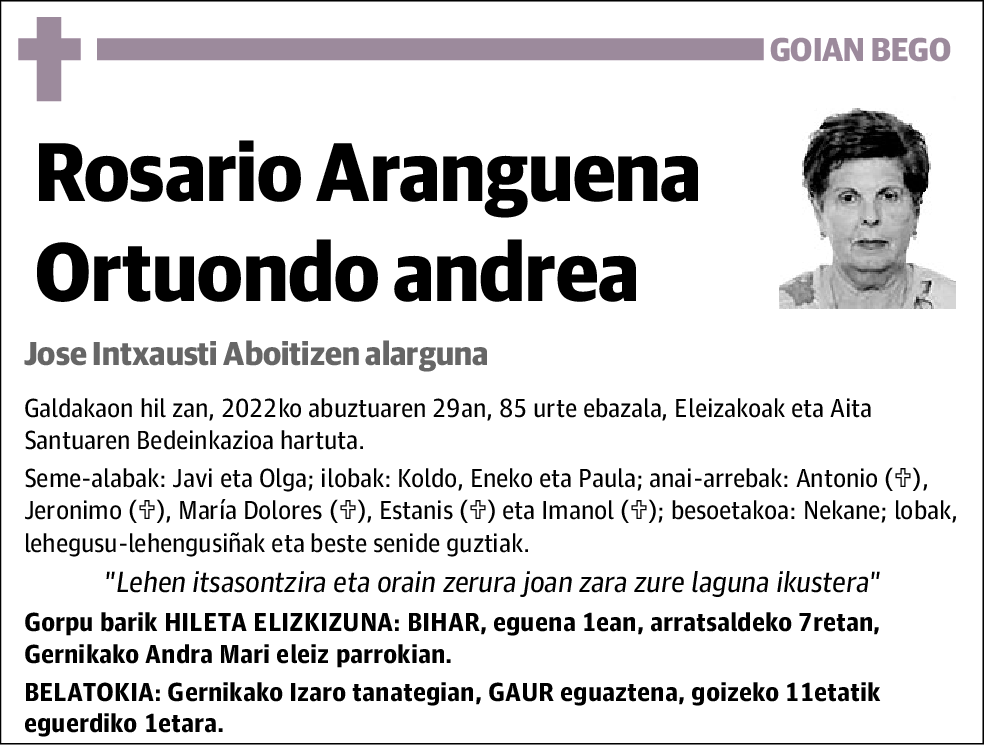 Rosario Aranguena Ortuondo