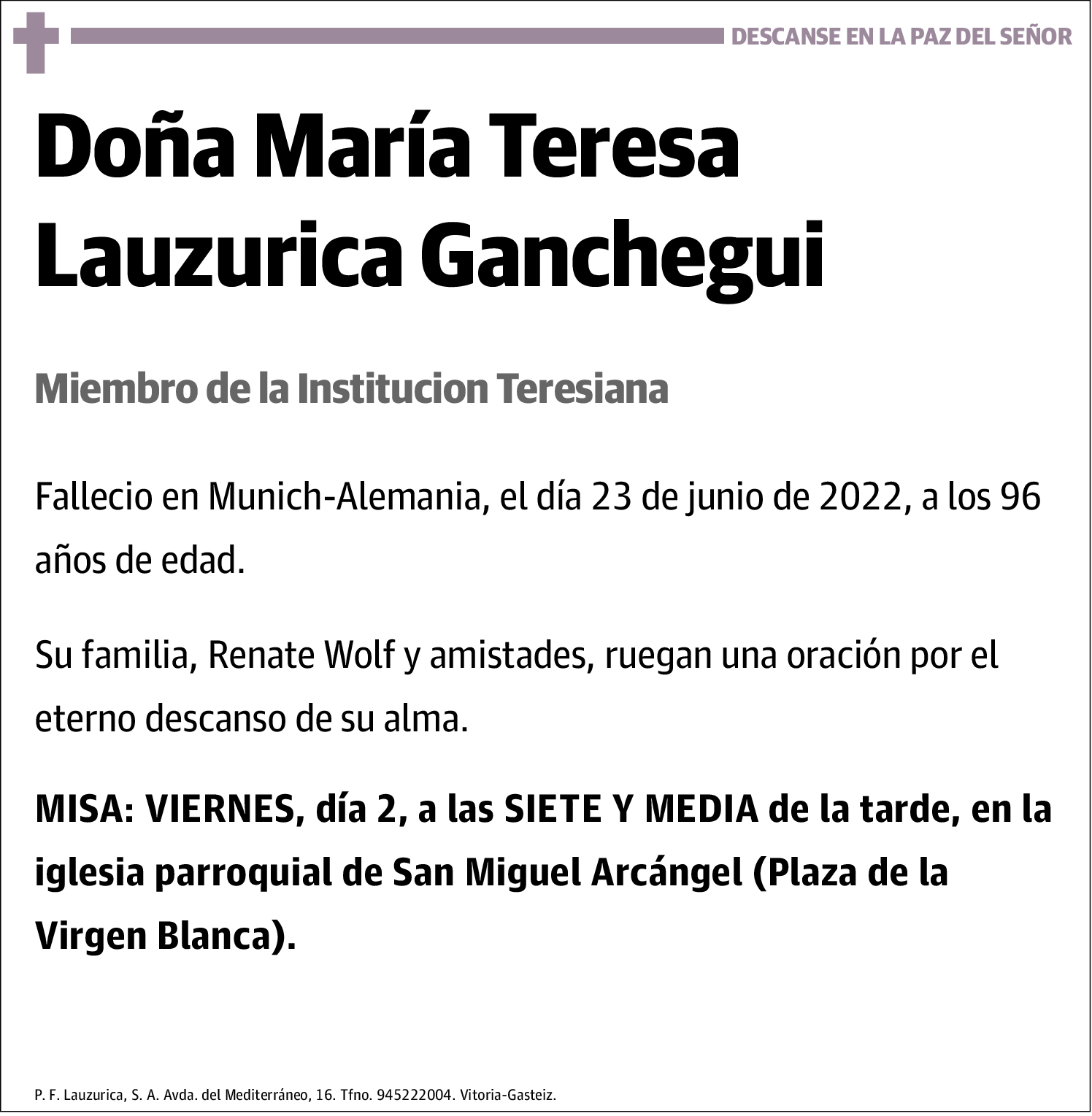 María Teresa Lauzurica Ganchegui