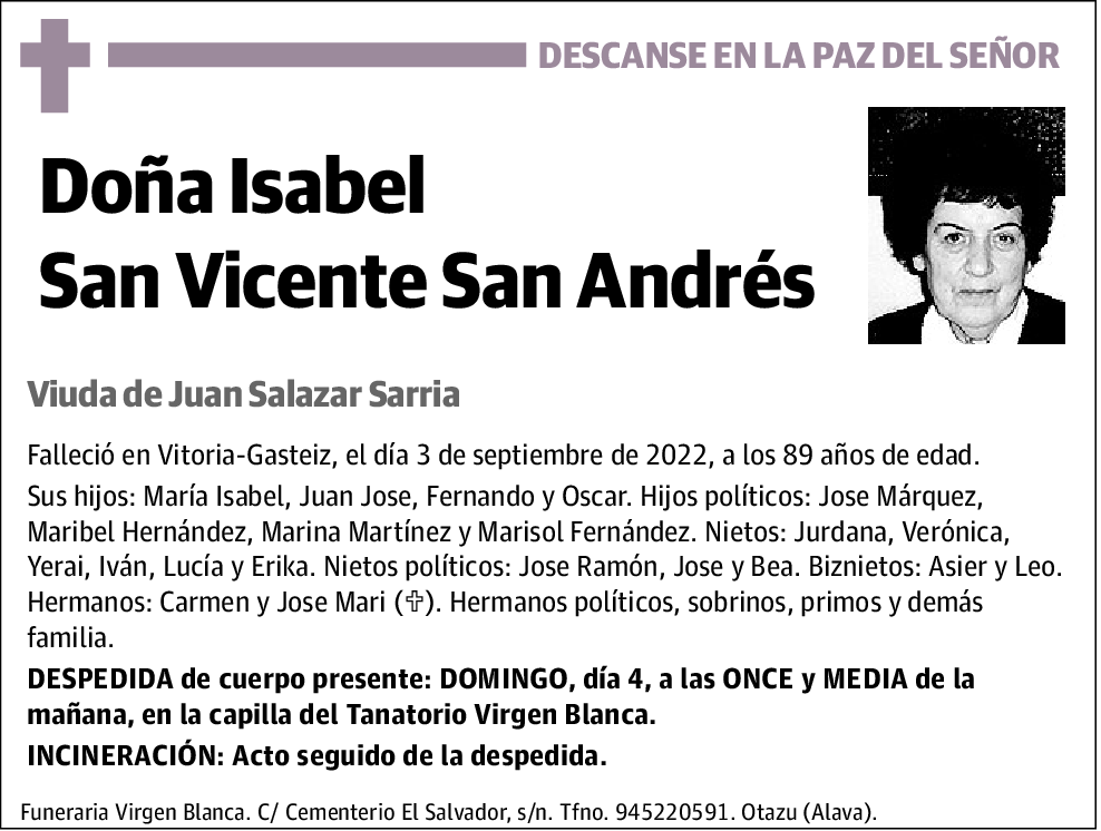 Isabel San Vicente San Andrés