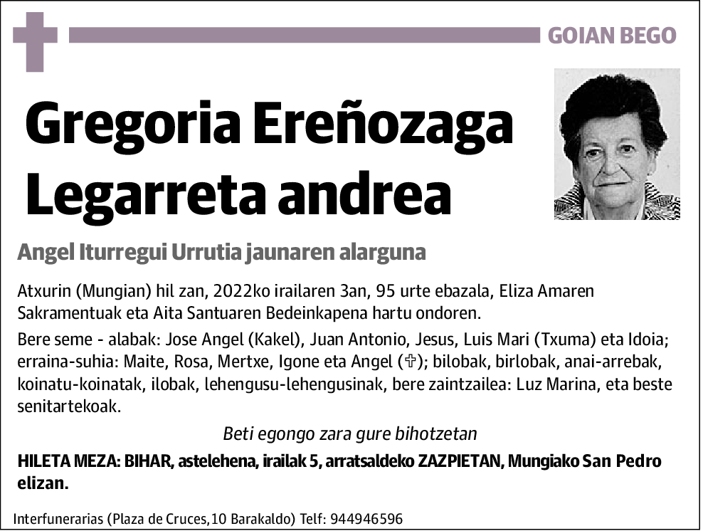 Gregoria Ereñozaga Legarreta