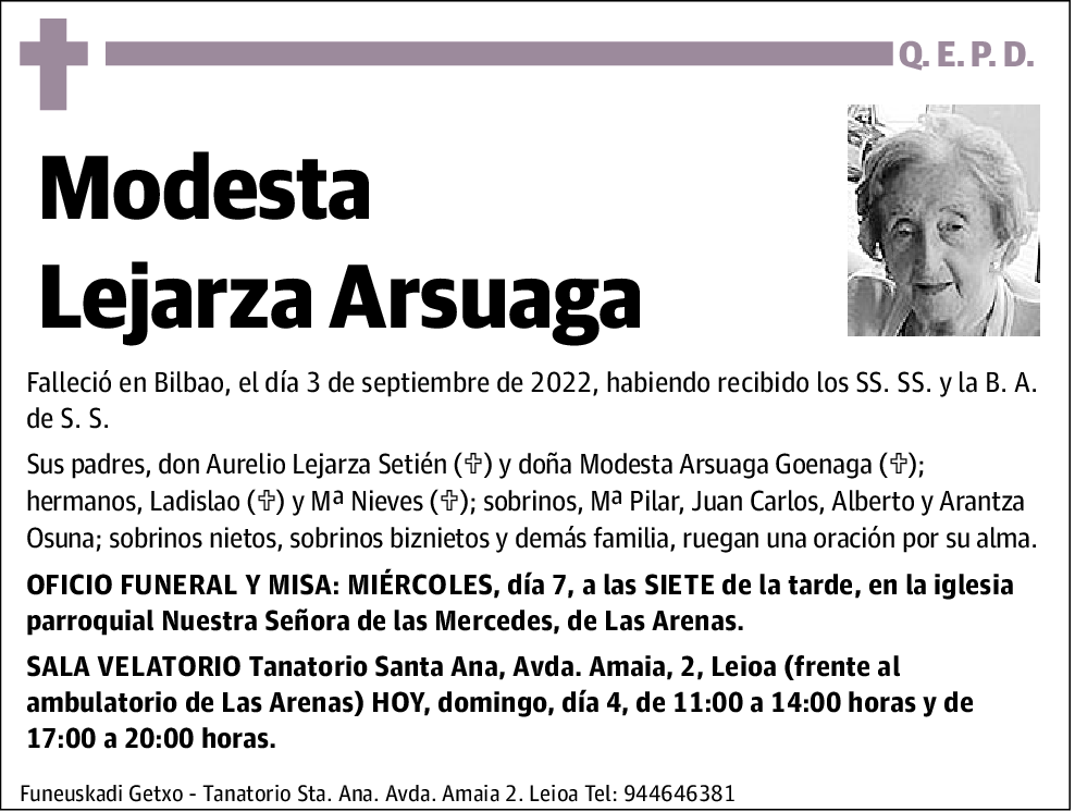 Modesta Lejarza Arsuaga