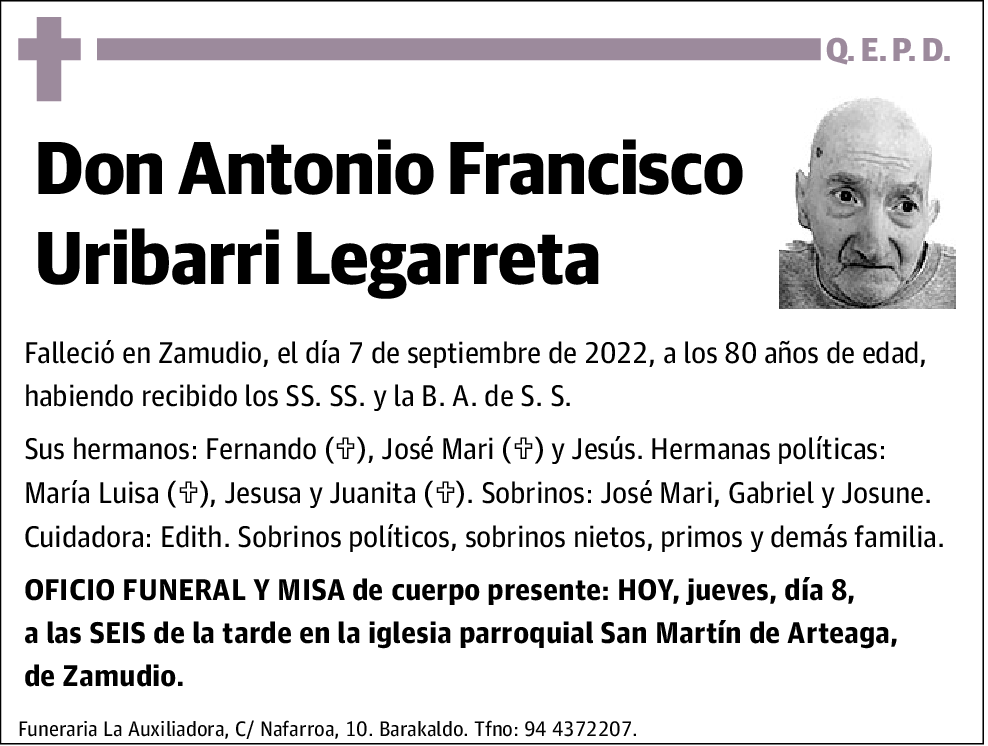 Antonio Francisco Uribarri Legarreta