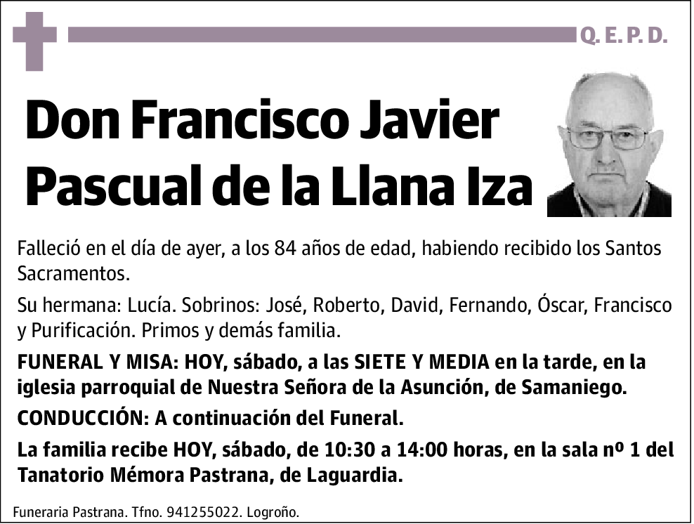 Francisco Javier Pascual De La Llana Iza