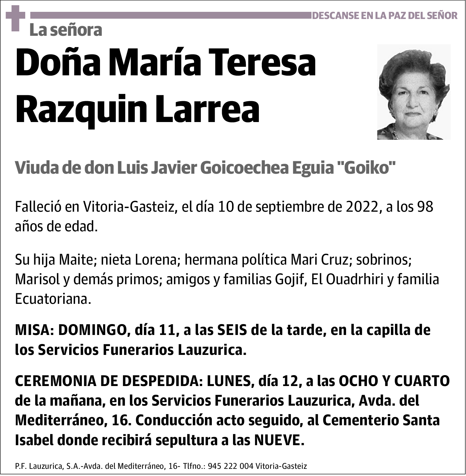 María Teresa Razquin Larrea