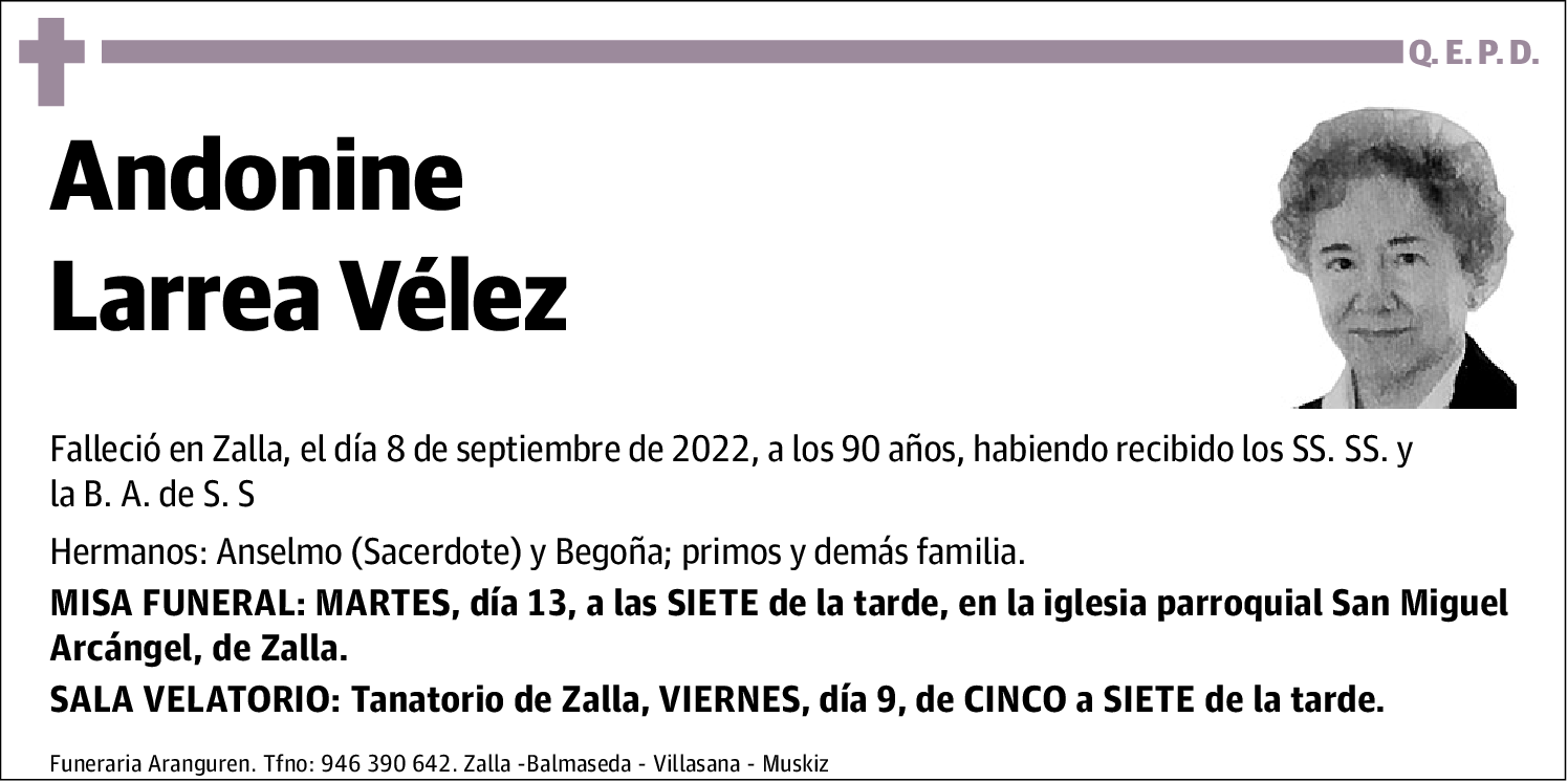 Andonine Larrea Velez