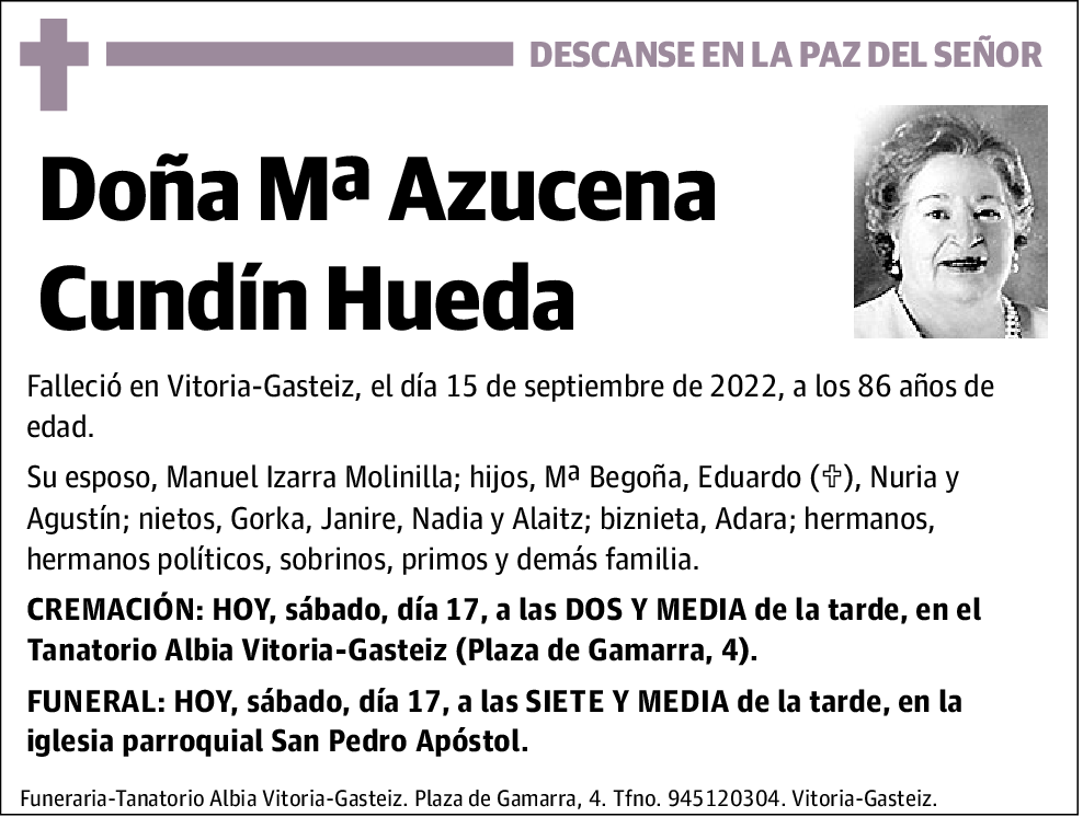 Mª Azucena Cundín Hueda